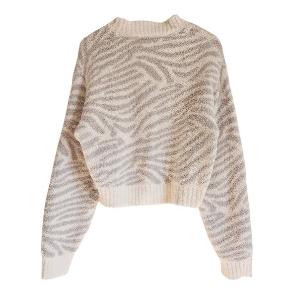 UGG Heddie Mock Neck Sweater in Metal Grey Zebra Size 1X - Picture 8 of 9